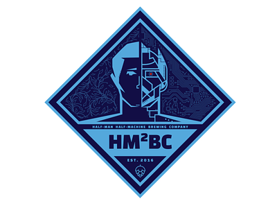 Half-Man Half-Machine Brewing Company branding design logo