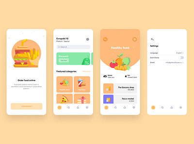 Food Delivery App Concept app design app ui app ux branding design food app food delivery app illustration landing page logo mobile app ui ux web design website