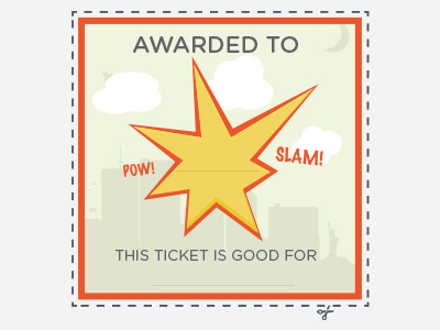 Kid Award award illustration superhero ticket