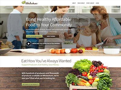 Wholeshare foodie homepage images scroll site texture ui web web design website