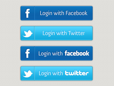 Social Login Buttons blue buttons facebook login social twitter