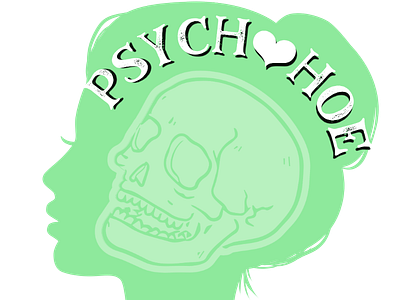 Psychology Blog & Store Logo blog girl logo over psychology skull store woman