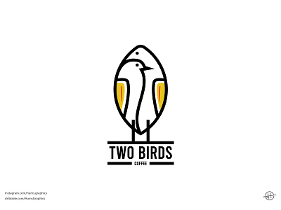 Two Birds Coffee birds logo vintage