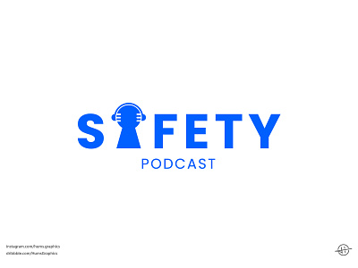 SAFETY PODCAST brand company graphic logo modern podcast safety talk technlogy tell text
