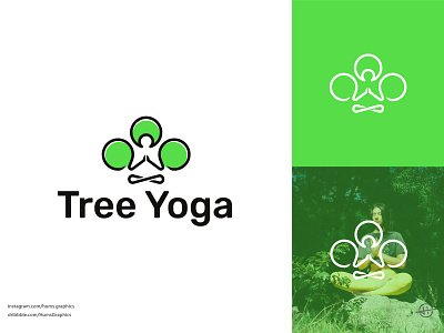 Tree Yoga branding graphic design green healthy human life logo minimalist modern nature simple sport tree wellnes yoga