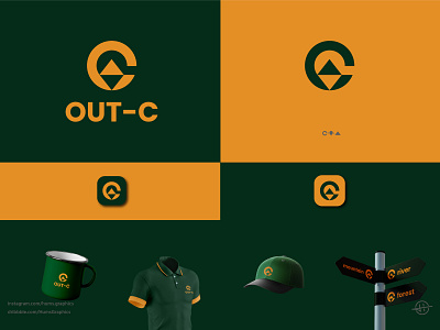 OUT-C adventure branding design logo minimalist modern outdoor simple