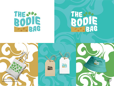 The Bodie Bag bag beach brand branding cap cloth dog feminim girl graphic design hat logo logotype modern pastel simple summer typography wear