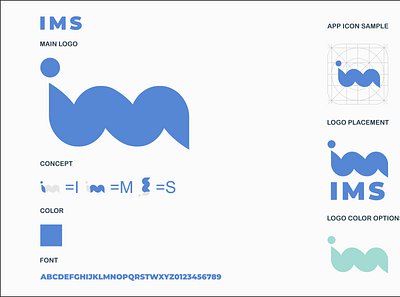 I+M+S app design grid logo icon illustrator lettermark logo minimal typography vector wordmark logo