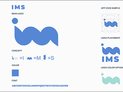 I+M+S app design grid logo icon illustrator lettermark logo minimal typography vector wordmark logo