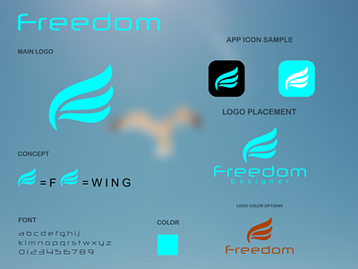 Freedom F branding flat grid logo icon illustrator lettermark logo minimal typography wordmark logo