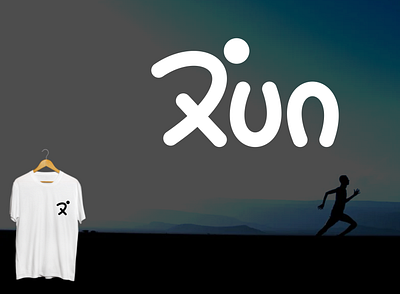 RUN branding design flat font iconic illustration letter lettermark logo logos minimal run runner running typography wordmark logo