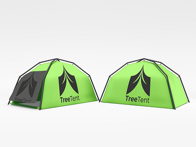 Tree Tent Logo Design & Branding branding camp camping design flat green hiking illustration lettermark logo minimal tent travel tree typography wordmark logo