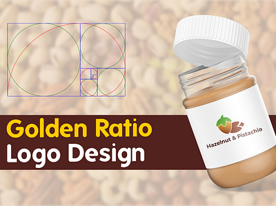 Hazelnut, Pistachio nuts Golden Ratio Logo Design branding design designedbyraihan fibonacci sequence flat golden ratio golden ratio logo design illustration lettermark logo logosbyraihan minimal typography wordmark logo