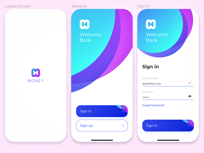 Money App Part 1 art beginner design figma launch screen learner sign in uidesign welcome page