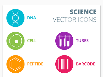 Science Vector Icons colors dna icons illustration illustrator lab science vector