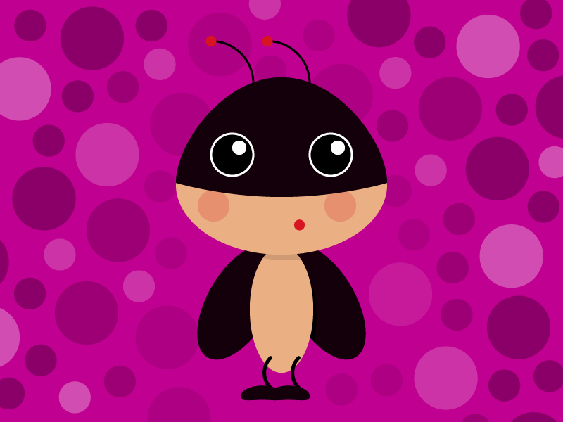Ladybubble illustration fun girly children creature character playoffs purple wixiweb