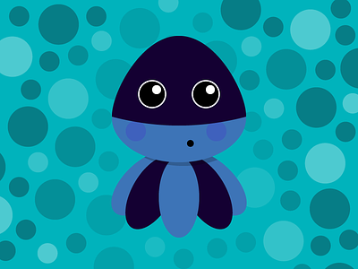 Octopusbubble blue character children creature fun illustration octopus playoffs wixiweb