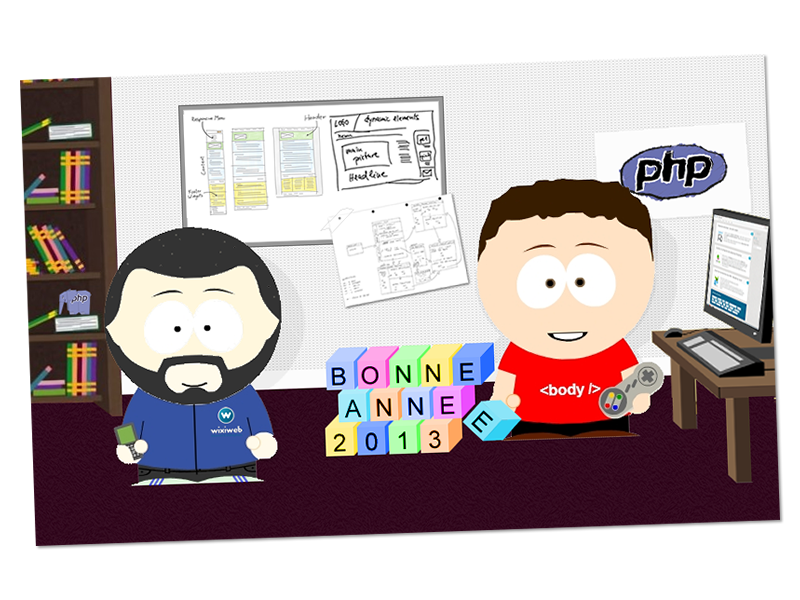 Southpark Illustration for Wixiweb Agency Wishes illustration wixiweb greeting happy new year southpark character