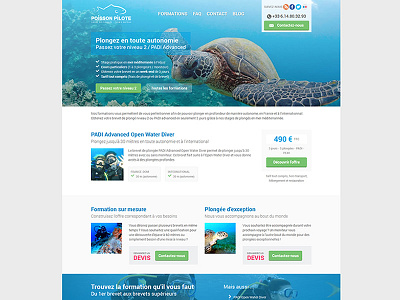 Poisson Pilote - Diving in France diving landing page ui webdesign website wixiweb