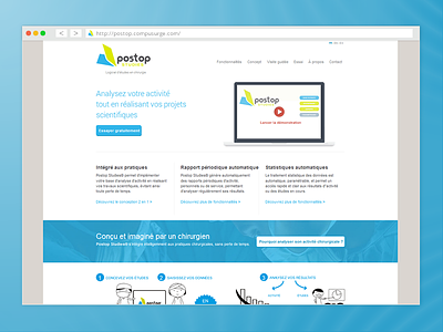Postop Studies - Surgical software flat landingpage medical postop surgical webdesign website wixiweb