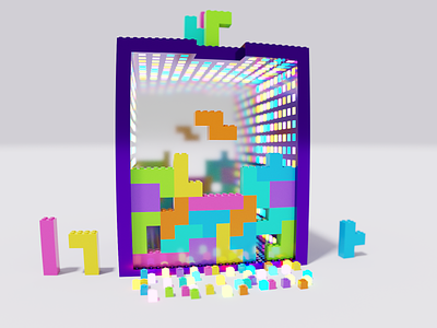 Tetris Voxel 3D Disco 3d colors design disco magicavoxel tetris voxel wixiweb