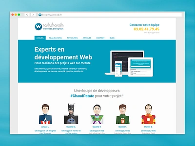 Wixiweb redesign design flat illustration rouen superhero ui ux web webdesign website wixiweb