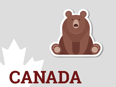 Canadian bear sticker bear canada design illustration sticker stickermule