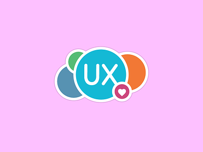 In love with UX heart love pastel sticker sticker mule ux uxdesign