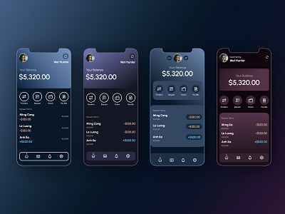 E-Wallet dark mode product ui wallet