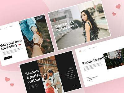 Dating concept dating landing page love pink warm winter