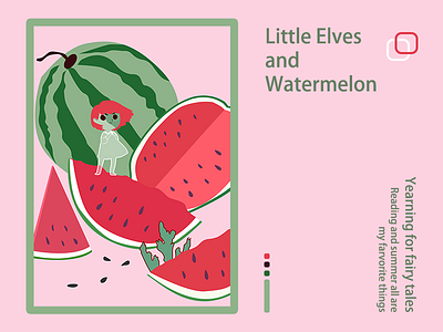 Little elves and Watermelon illustration