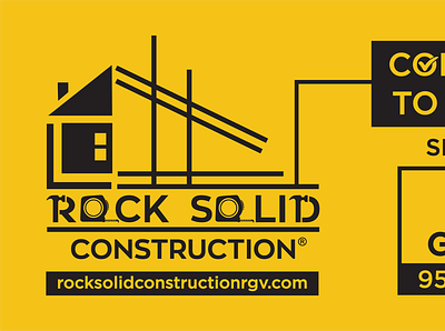 Rock Solid Construction 4X8 Marketing Signage Concept1 brand brand design brand identity branding branding design design illustration logo typography vector