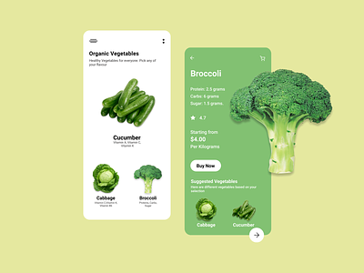 Vegetable App UI/UX Design android app design branding clean concept creative design2020 figma mobile ui photoshop prince prince sohi trending ui design vegetable app webdesign