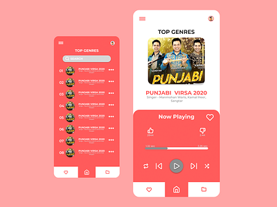 Music Player App UI/UX Design android app design branding clean concept creative mobile ui music app music app design music player photoshop prince sohi ui design webdesign