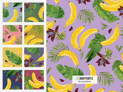 Banana seamless pattern bananas fabric print fruit graphic design illustration pattern design seamless pattern surface pattern textile design