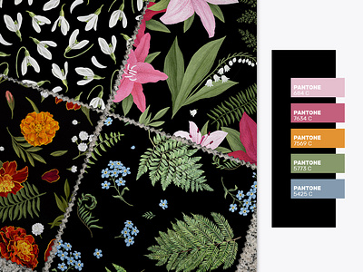 Botanical patterns. Fabric design. color floral flower pattern illustration pattern artist pattern design print seamless pattern surface design surface pattern textile design