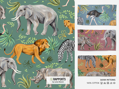 Pattern "Safari". Fabric design for kids.