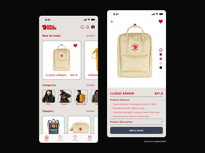 UI Concept for Fjallraven Apps