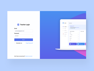 Teaching Software - Login education email entry form form design gradient login minimal modern design school signup software design system teacher teaching