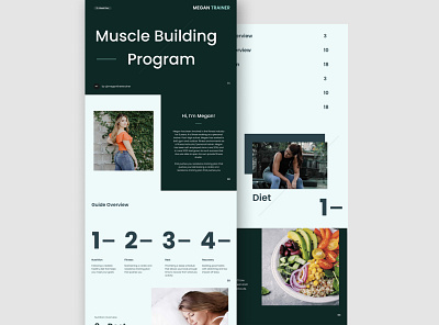 Megan Trainer- Fitness Guide branding brochure business design system fitness app fitness club fitness model gym gym flyer minimal modern pdf pdf design personal branding personal trainer personal training ui design ui ux workout guide