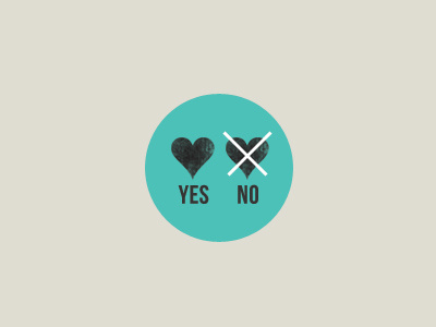 Yes No heart interface like