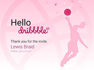 Thanks Lewis Braid dribbble best shot dribbble invitation dribbble invite hello hello dribbble lewis braid shot