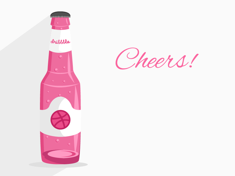 Hello Dribbble! animate button cheers debut first shot gif graphics motion player thanks thankyou toggle