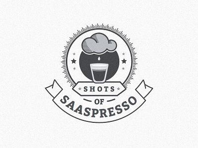 Saaspresso... badge blackwhite branding crest email identity illustration monogram retro ribbon vector vintage