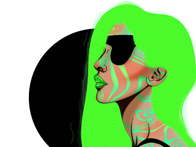 Girl green art artist artwork illustration illustration art