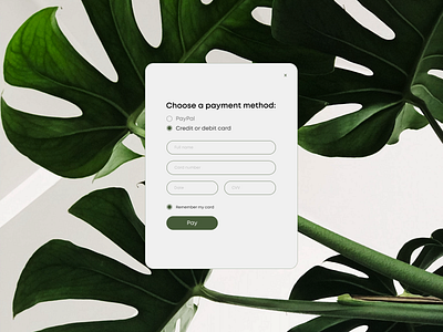 Design a credit card checkout form