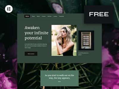 Zala – Lifestyle Coaching Therapy FREE Template business coaching consulting corporate dark elegant elementor template free freebie healing health homepage landing lawyer legal lifecoach nature onepage ux wordpress