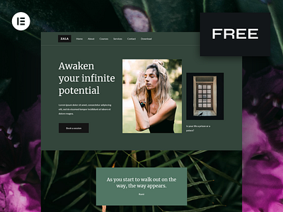 Zala – Lifestyle Coaching Therapy FREE Template business coaching consulting corporate dark elegant elementor template free freebie healing health homepage landing lawyer legal lifecoach nature onepage ux wordpress