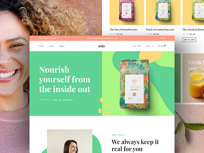 Miju – Conscious Product Elementor Template Kit color creative cute ecommerce elementor ethical graphic design happy homepage inspiration organic shop store sustainable template vegan webdesign website design woocommerce wordpress