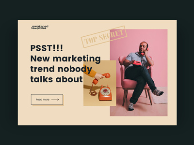 New Marketing Trend Top Secret April Fool's Day april fools branding brown creative ecommerce fools funny hero identity inspiration joke marketing neutral phone pink retro sales secret shop website